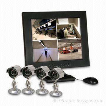 17" TFT LCD/4ch DVR Combo with 4 Sony CCD Cameras Kit, High Resolution